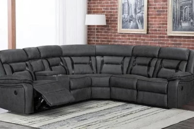Black Electric Recliner Leather Sofa