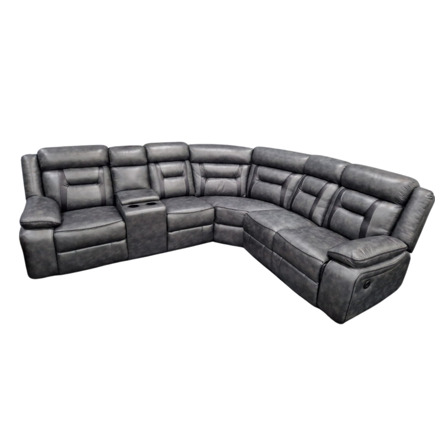 Black Electric Recliner Leather Sofa