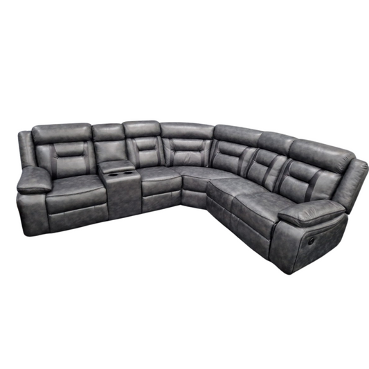 Black Electric Recliner Leather Sofa
